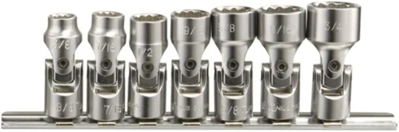 Genius Tools 7 Piece 3/8" Drive SAE Universal Hand Socket Set (12-Point) US-307S - Image 1
